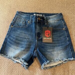 Born Primitive Blue Jean Shorts Distressed Cut-Off Style